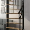 Brico Handystairs Spiltrap "Siena" O 145 Cm - Links Draaiend - 273 Cm Hoog - 12 Beuken Treden - Zwart- Zoldertrappen