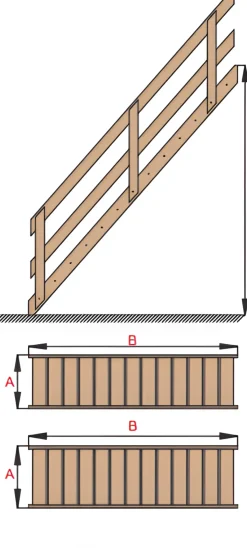 Brico Handystairs Steektrap "Rustic70" - 70Cm Breed - Hoogte 280Cm - 13 Treden Van Beukenhout (30Mm)- Zoldertrappen