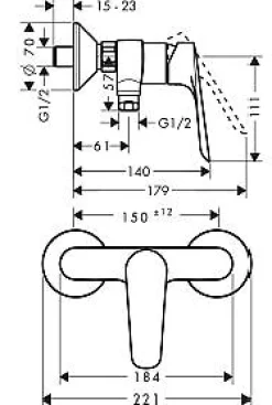 Douchekranen|Brico Hansgrohe Douchekraan Logis E Chroom