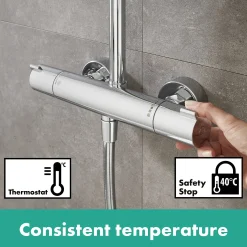 Badkranen|Brico Hansgrohe Thermostatische Bad- En Douchemengkraan Verostat² Chroom