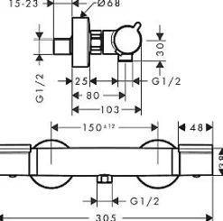 Douchekranen|Brico Hansgrohe Thermostatische Douchemengkraan Verostat² Chroom