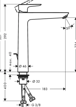 Wastafelkranen|Brico Hansgrohe Wastafelkraan Talis E 240 Zwart Mat