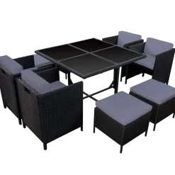 Brico Happy Garden Buitenmeubelsets Santorin - Zwart - Geweven Hars- Loungesets