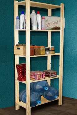 Opbergrekken|Brico Houten Rek Met 5 Grenen Paneel In Massief Den 170X65X28Cm