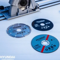 Zaagmachines|Brico Hyundai Invalzaag + Geleiderail 56341 1050W