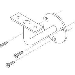 Brico Intersteel Leuninghouder Gebogen Vlak Zadel Rvs Geborsteld- Trapleuningen