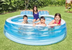 Brico Intex Zwembad Family Lounge 224X216X76Cm- Opblaaszwembaden