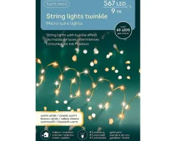 Kerstverlichting|Brico Kerstverlichting (Lumineo) Lichtslinger 567 Micro Led Warm Wit/Klassiek 9M