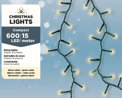 Kerstverlichting|Brico Kerstverlichting (Lumineo) Compact 600 Led Lampjes Warm Wit 15M