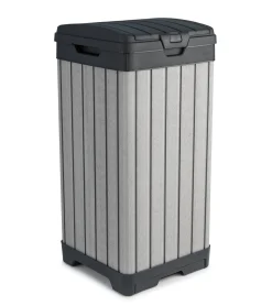 Vuilnisbakken|Brico Keter Afvalbak Rockford 124L Grijs 41X41X87,4Cm Buiten