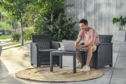 Brico Keter Balkon Loungeset Rosalie + Kussens Wicker 3-Delig- Loungesets