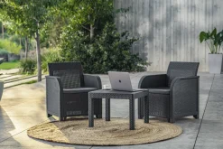 Brico Keter Balkon Loungeset Rosalie + Kussens Wicker 3-Delig- Loungesets
