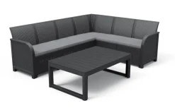 Brico Keter Hoekbank Loungeset Rosalie + Tuintafel Lyon- Loungesets