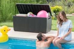 Brico Keter Kussenbox Capri Antraciet 123X57Cm- Opbergboxen Tuin