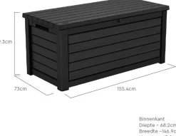 Brico Keter Kussenbox Northwood Kunststof 630L- Opbergboxen Tuin