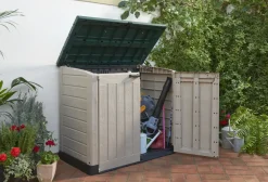 Brico Keter Opbergkast Store It Out Max Beige/Bruin 146X125Cm- Opbergboxen Tuin