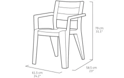 Brico Keter Tuinstoel Julie Grafiet 61,5X58,5X79Cm- Tuinstoelen