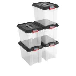 Manden & Boxen|Brico Kis Moover Box S Transparant Zwart 18L