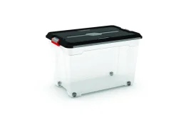 Manden & Boxen|Brico Kis Moover Box Xl Met Wielen Transparant Zwart 60L