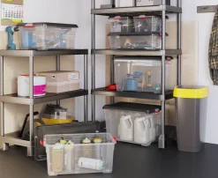 Manden & Boxen|Brico Kis Moover Box Xl Met Wielen Transparant Zwart 60L