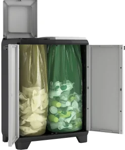 Vuilnisbakken|Brico Kis Recycling Kast Split Premium Grijs 2X110L