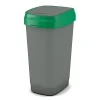 Vuilnisbakken|Brico Kis Vuilsnisbak 'Dual Swing Eco' Groen En Grijs 50 L