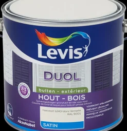 Brico Levis Lak Duol Buitenhout Fermettewit Zijdeglans 2,5L- Lakken