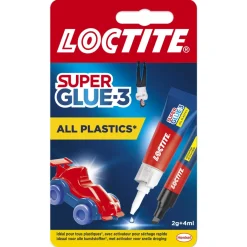 Brico Loctite Secondelijm Super Glue-3 All Plastics 2Gr+4Ml- Lijm- & Kitpistolen