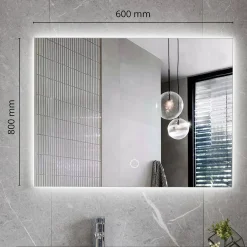 Spiegels|Brico Lomazoo Badkamerspiegel Bryce Met Led Verlichting 60 X 80 Cm