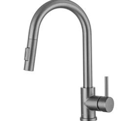 Keukenkranen|Brico Lomazoo Keukenkraan Met Uittrekbare Uitloop Mason Gun Metal Antraciet