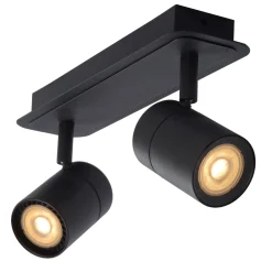 Badkamerverlichting|Brico Lucide Plafondspot Lennert Zwart 2Xgu10 5W