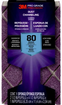 Brico 3M Blokschuurspons Pro Grade Precision Met Stofkanalen Korrel 80 Middelgrof 12St/Pak- Schuurpapier