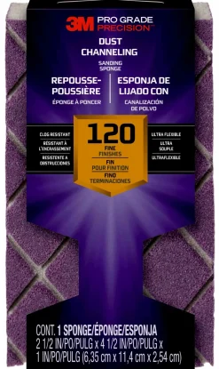 Brico 3M Blokschuurspons Pro Grade Precision Met Stofkanalen Korrel 120- Schuurpapier