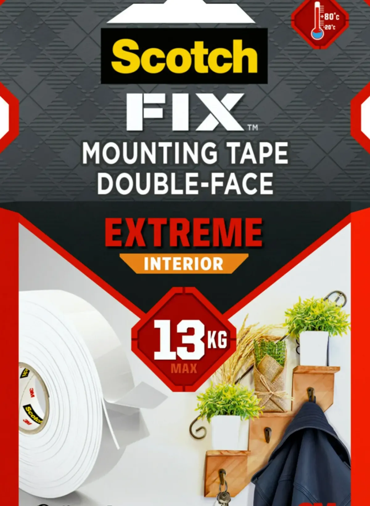 Brico 3M Scotch Montagetape Voor Binnen Extreme Pgs05-1950-P 19Mm 5M- Dubbelzijdige Tape