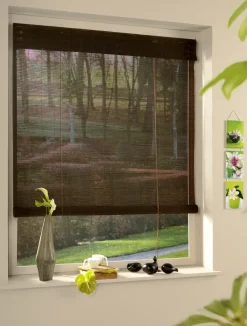 Brico Madeco 7350 Rolgordijn Roll Up Bamboe Chocolate 80 X 180Cm- Rolgordijnen