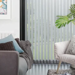 Brico Madeco 4125 Verticale Lamellen Compleet Lichtdoorlatend Grijs 12,7 X 260 Cm + Rail 150 Cm- Lamellen