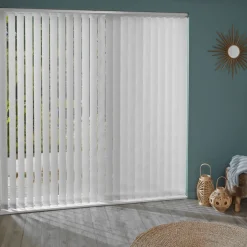 Brico Madeco 3051 Verticale Lamellen 5 Stuks Wit 8,9 X 260 Cm + Rail 250 Cm- Lamellen