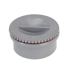 Waterafvoer|Brico Martens Pvc Eindstop Met Schroefdeksel O100Mm Grijs