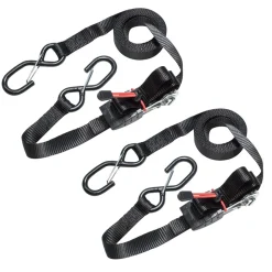 Brico Master Lock Spanbanden + S-Haken 4,25Mx25Mm Zwart 2St.- Spanbanden