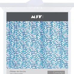 Douchegordijnen|Brico Msv Douchegordijn Concept Blauw 180Cm