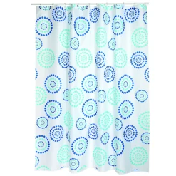 Douchegordijnen|Brico Msv Douchegordijn Dots Blauw 180Cm