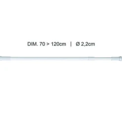 Douchegordijnstangen|Brico Msv Douchestang 70-120Cm Uitschuifbaar Wit