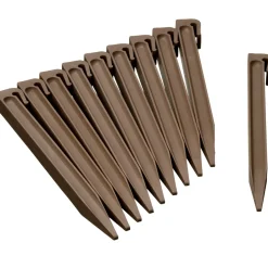 Brico Nature Grondpennen Voor Tuinborder Polyethyleen Taupe 1,9X1,8X26,7Cm 10 Stuks- Opsluitbanden & Boordstenen