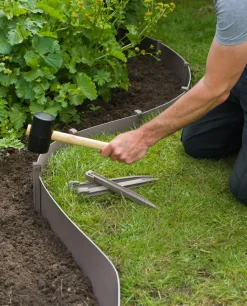 Brico Nature Grondpennen Voor Tuinborder Polyethyleen Taupe 1,9X1,8X26,7Cm 10 Stuks- Opsluitbanden & Boordstenen