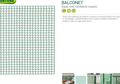 Brico Nortene Balkonscherm Cuadrant 05 Groen 1X5M- Balkonschermen