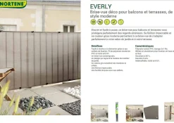 Tuinhout|Brico Nortene Tuinscherm Everly Grijs 1X5M