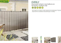 Tuinhout|Brico Nortene Tuinscherm Everly Grijs 1X5M