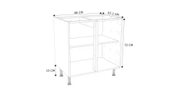 Keukenkasten|Brico Onderkast Keuken Modulo Wit 80Cm