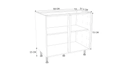 Keukenkasten|Brico Onderkast Keuken Modulo Wit 90Cm