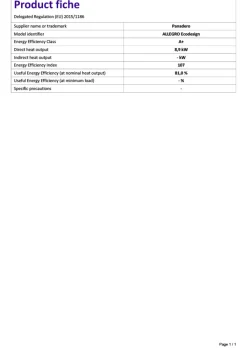 Brico Panadero Houtkachel Allegro Ecodesign 8,9Kw